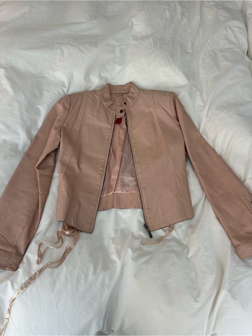 Vintage pink moto jacket